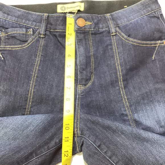 Democracy Women's Deep Indigo Straight Leg Split Hem Jeans - Picture 9 of 11